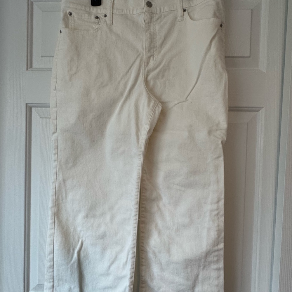 J.Crew Cream Wide-Leg Crop Pants